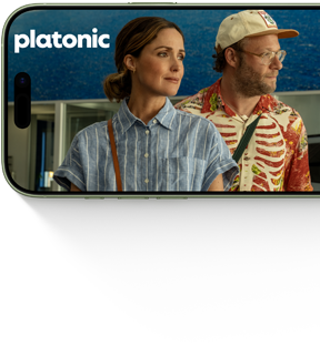 iPhone 17, face avant, affichant la série Apple TV+ Platonic