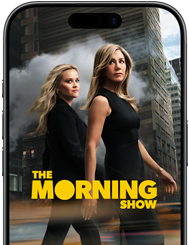 Écran d’un iPhone 17 affichant la série Apple TV+ The Morning Show