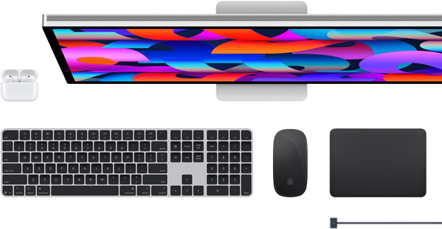 Mac Zubehör: AirPods, Studio Display, Magic Keyboard, Magic Mouse, Magic Trackpad, MagSafe Ladekabel