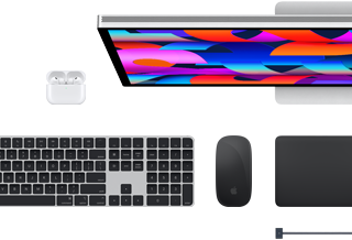 Mac Zubehör: AirPods, Studio Display, Magic Keyboard, Magic Mouse, Magic Trackpad, MagSafe Ladekabel