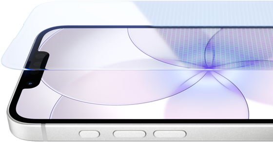 iPhone 17e, front exterior with Ceramic Shield 2, side exterior, white color, buttons: Action, volume